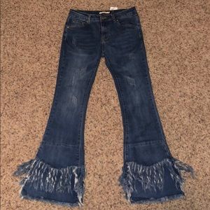 Cute fringe flare jeans!!